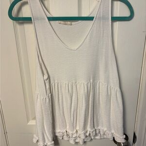 Entro White Textured Tank Top